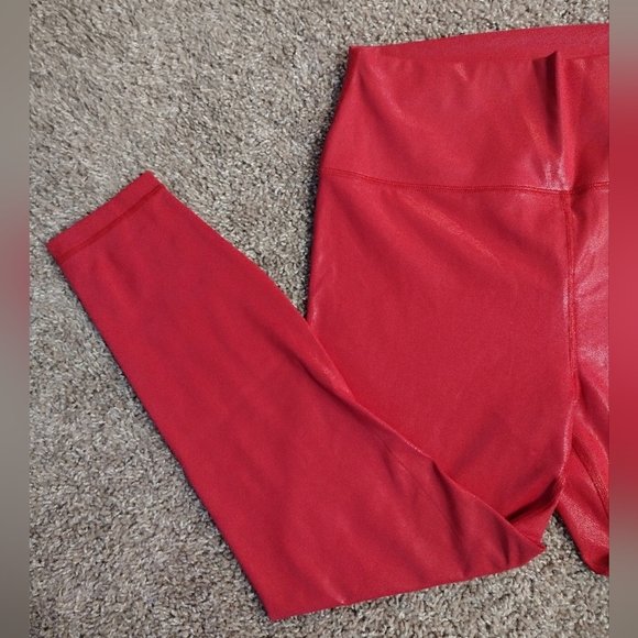 90 Degree By Reflex Metallic Red Leggings XXL - Picture 7 of 10